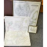 Cartography - 19th century folded map of Scotland with it's islands drawn from the topographical