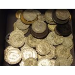 Coins - George III and later including half crowns, Victorian 1865 farthing,