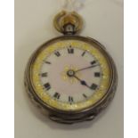 A late 19th century silver fob watch