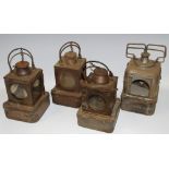 Three semaphore signal lamps by Lamp Manufacturing & Railway Supplies Ltd,
