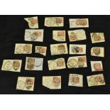 Philately - twenty two used Queen Victoria half penny stamps,