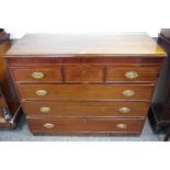 A 19th century mahogany chest of three short drawers over three graduated long.