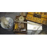 Tools - small collectors chests of drawers holding various wood working tools, chisels,