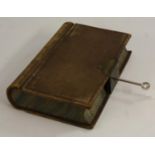 Bibliophilia - an interesting Victorian leather bound lockable index ledger,