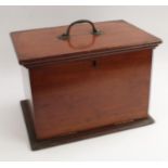 A 19th century Hopkinson & Bros, Doncaster black and gilt metal sewing machine, mahogany base,.
