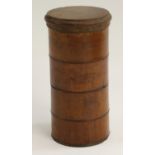 Treen - a 19th century sycamore four-section spice tower, screw-fitting construction, 17cm high, c.