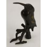 Continental School (20th century), a dark-patinated ornithological bronze, of a sunbird,