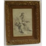 David Cox Portrait of a Gentleman bears signature, pencil drawing, 34.5cm x 24.