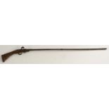 An early 20th century child's toy model, of a flintlock rifle, 64cm barrel with steel ramrod,