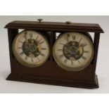 A late 19th century oak chess clock, The Reliable Chess Timer, assembled by William E Tanner,