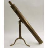 A 19th century single-drawer table top astronomical telescope, by Cary, 181 Strand, London,