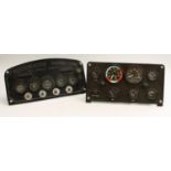 Automobilia - an American dashboard instrument panel, gages for fuel, speed,