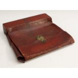 An unusual George III morocco leather dispatch case,
