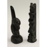 A museum type faux argillite model Native American totem pole, 19cm high, Canada; another,