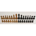 A boxwood and ebony Northern Upright type pattern chess set,