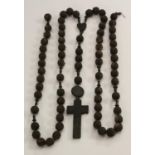 A set of French hardwood rosary beads,