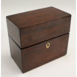 Medical - a 19th century mahogany apothecary box, hinged cover enclosing an arrangement of bottles,