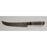 A Caucasian knife or dagger, 16cm blade with upward curve,