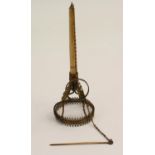 A 19th century gilt metal posy holder, 11cm long, c.