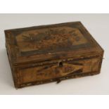 A French Napoleonic prisoner of war straw work dressing box,