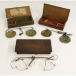 A set of George III steel and brass travelling balance scales, by Young & Son,