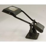 A retro industrial adjustable desk top magnifier and lamp, Model B-F, 47.
