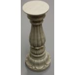 A marble statuary pedestal, fluted pillar, lotus socle,
