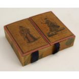 A 19th century rectangular playing card box,