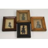 English School (19th century), a silhouette, portait of a gentleman, bust length in profile,