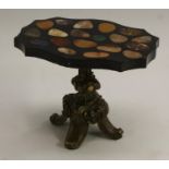 A Grand Tour type pietra dura and bronze miniature table,