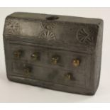 A 19th century Welsh vernacular slate model of a miniature bureau,