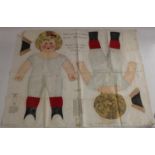 An early 20th century American cloth doll pattern, by Art Fabric Mills, New York,