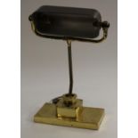 An early 20th century brass adjustable desk lamp, by Gabriel & Co, Birmingham,