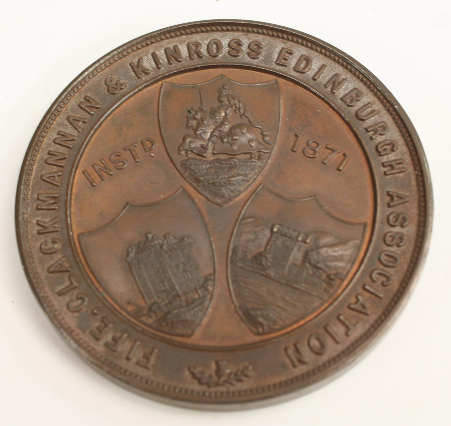 An early 20th century Scottish silver coloured metal medallion, Alloa Academy, - Image 2 of 5