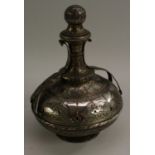 A 19th century electrotype antiquarian replica, after a Persian silver flask,