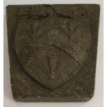 Heraldry - an early 20th century granite armorial keystone,