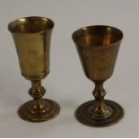 An 18th century bell metal travelling chalice, possibly Irish,