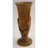 South Pacific Travel and Trade - a Pitcairn Island vase, typically carved as grasped by a hand,