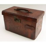 Shooting - an early 20th century brown leather estate shoot cartridge box, by James Purdey & Sons,
