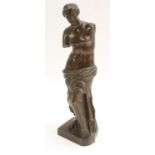 Grand Tour School (19th century), a brown patinated Grand Tour bronze, Venus de Milo,
