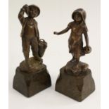 Julius Paul Schmidt-Felling (1835 - 1920), a pair of brown patinated bronzes,