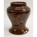 A Scottish treacle glazed stoneware tobacconist’s counter top snuff jar, by Alexander Buchan,