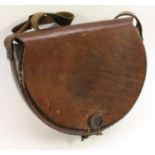 Shooting - a brown leather cartridge bag, stamped Kynoch,