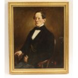 English School (mid-19th century) Portrait of a Gentleman of Means, three-quarter length,