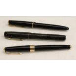 Pens - a Parker Junior fountain pen, 14ct gold nin, screw-fitting cover, 13.