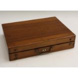 An Edwardian mahogany rectangular travelling artist's box,