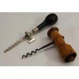 A 19th century champagne tap, turned handle, 18.