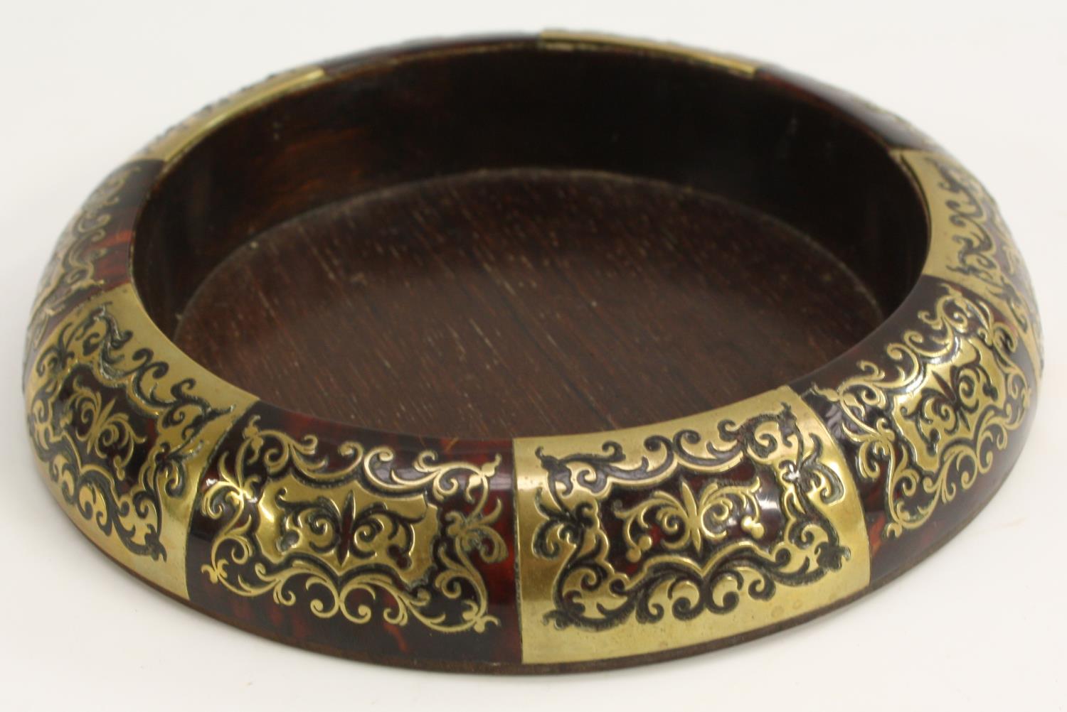 A 19th century boulle and rosewood wine coaster,