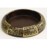 A 19th century boulle and rosewood wine coaster,