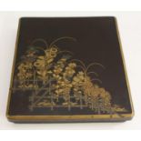 A Japanese lacquer rounded rectangular box,
